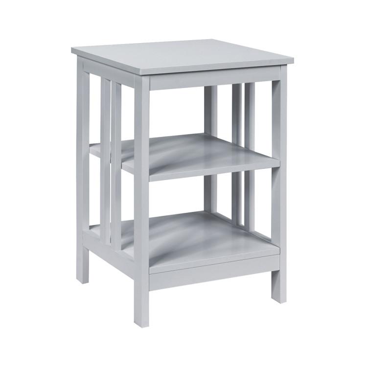 End & Side Tables |  3-Tier Nightstand Set of 2 with Reinforced Bars and Stable Structure Gray End & Side Tables End & Side Tables