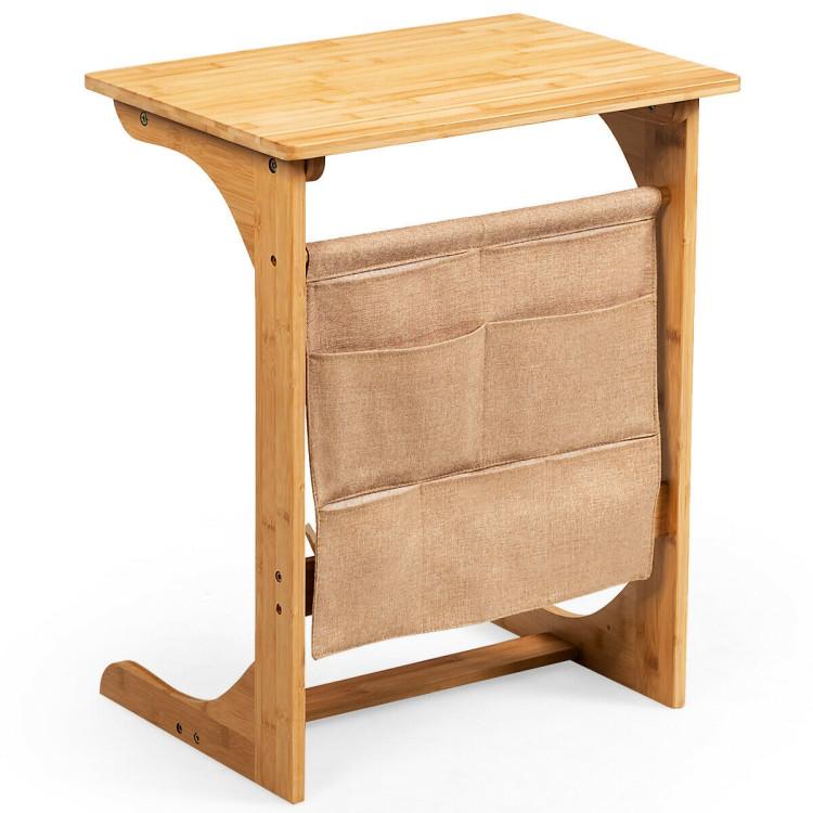 End & Side Tables |  Bamboo Sofa Table End Table Bedside Table with Storage Bag Natural End & Side Tables End & Side Tables