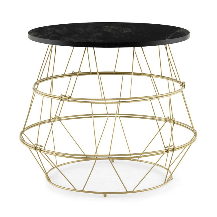 End & Side Tables |  Round Metal Frame End Table with Removable Top Golden End & Side Tables End & Side Tables