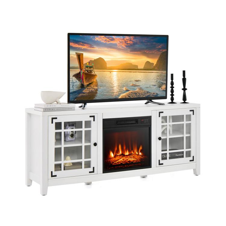 Entertainment Centers & TV Stands |  58 Inch Fireplace TV Stand with Adjustable Shelves for TVs up to 65 Inch White Entertainment Centers & TV Stands Entertainment Centers & TV Stands