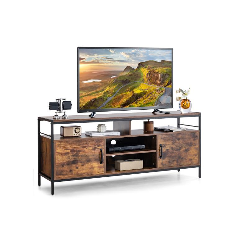 Entertainment Centers & TV Stands |  58 Inch Industrial TV Stand with Cabinets and Adjustable Shelf for TVs up to 65 Inch Rustic Brown Entertainment Centers & TV Stands Entertainment Centers & TV Stands