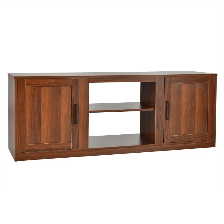 Entertainment Centers & TV Stands |  58 Inch TV Stand with 1500W Faux Fireplace for TVs up to 65 Inch Walnut Entertainment Centers & TV Stands Entertainment Centers & TV Stands