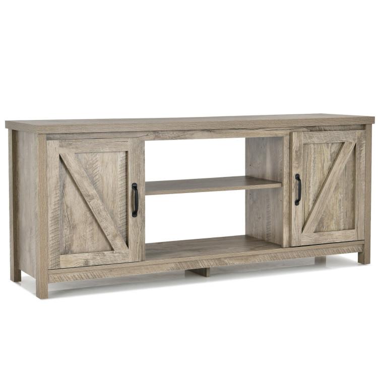 Entertainment Centers & TV Stands |  59 Inch Barn Door TV Console Table with Storage Cabinet for TVs up to 65 Inch Natural Entertainment Centers & TV Stands Entertainment Centers & TV Stands