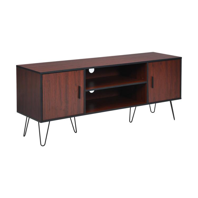 Entertainment Centers & TV Stands |  59 Inch Retro TV Stand for TVs up to 65 Inch with 6 Metal Legs Brown Entertainment Centers & TV Stands Brown