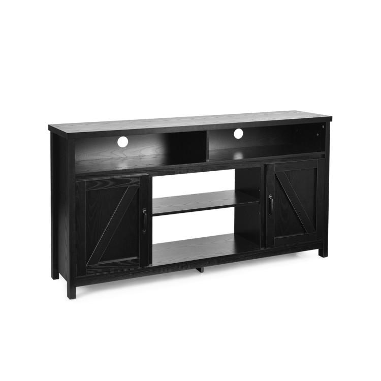 Entertainment Centers & TV Stands |  59 Inch TV Stand Media Center Console Cabinet with Barn Door for TV’s 65 Inch Black Entertainment Centers & TV Stands Black