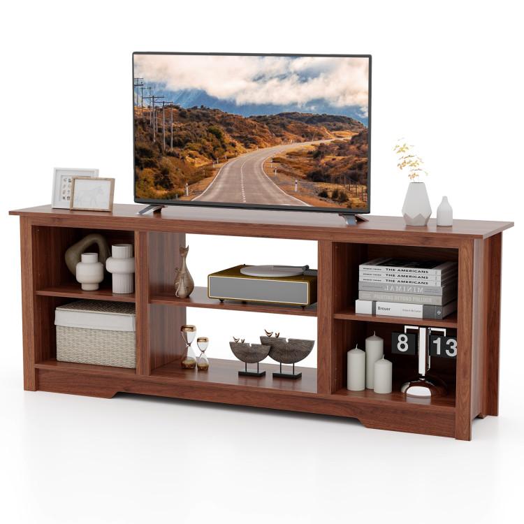 Entertainment Centers & TV Stands |  70 Inch TV Stand for up to 75 Inch Flat Screen TVs with Adjustable Shelves Walnut Entertainment Centers & TV Stands Entertainment Centers & TV Stands