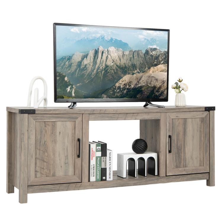 Entertainment Centers & TV Stands |  Electric Fireplace TV Stand with Storage Cabinets for TVs up to 70 Inch Natural Entertainment Centers & TV Stands Entertainment Centers & TV Stands