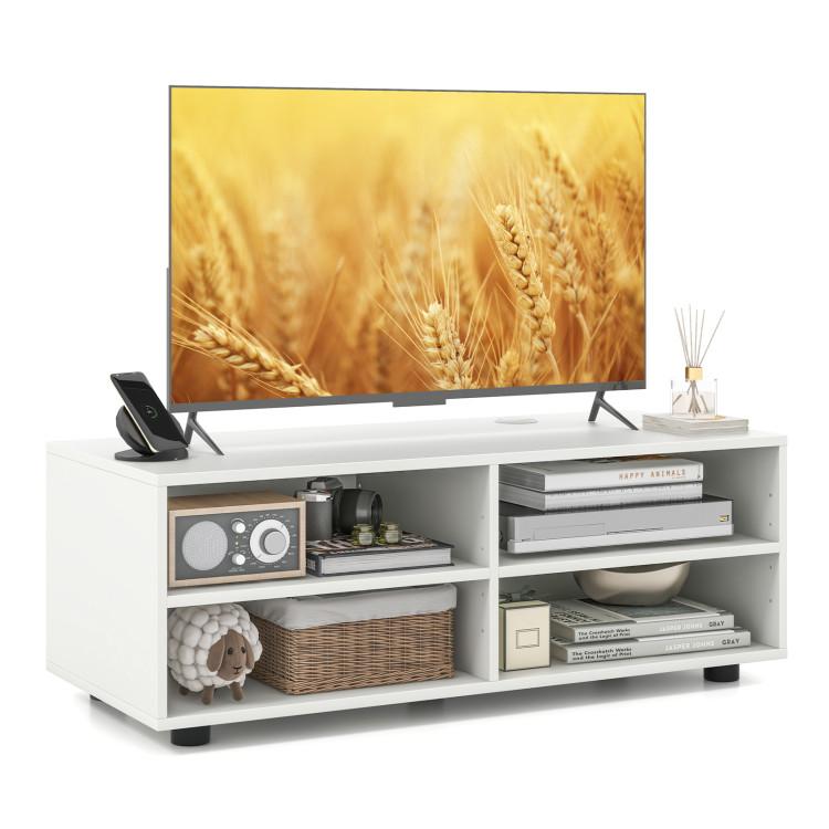 Entertainment Centers & TV Stands |  TV Console Table with Adjustable Shelves and Cable Management Hole for TV up to 40 Inch White Entertainment Centers & TV Stands Entertainment Centers & TV Stands