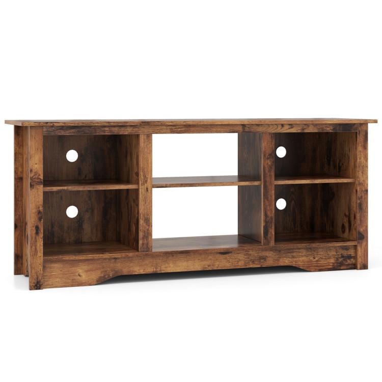 Entertainment Centers & TV Stands |  TV Stand for up to 65 Inch Flat Screen TVs with Adjustable Shelves for 18 Inch Electric Fireplace (Not Included) Rustic Brown Entertainment Centers & TV Stands Entertainment Centers & TV Stands