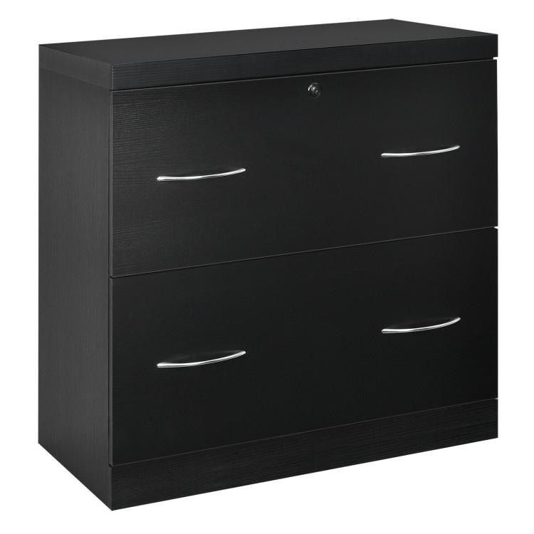 File Cabinets |  2-Drawer File Cabinet with Lock Hinging Bar Letter and Legal Size Black File Cabinets Black