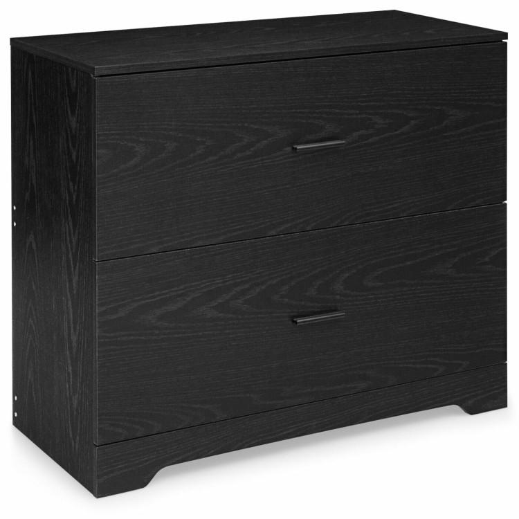 File Cabinets |  2-Drawer Lateral File Cabinet with Adjustable Bars for Home and Office Black File Cabinets Black