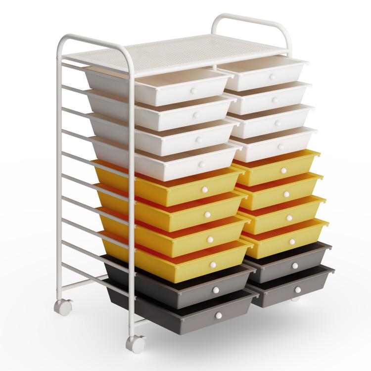 File Cabinets |  20 Drawers Rolling Storage Cart Studio Organizer Yellow File Cabinets File Cabinets