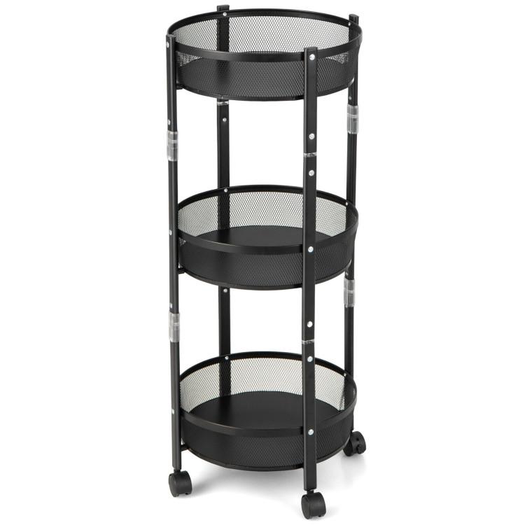 File Cabinets |  3-Tier Rotating 1-Second folding Storage Rack Metal File Cabinets File Cabinets