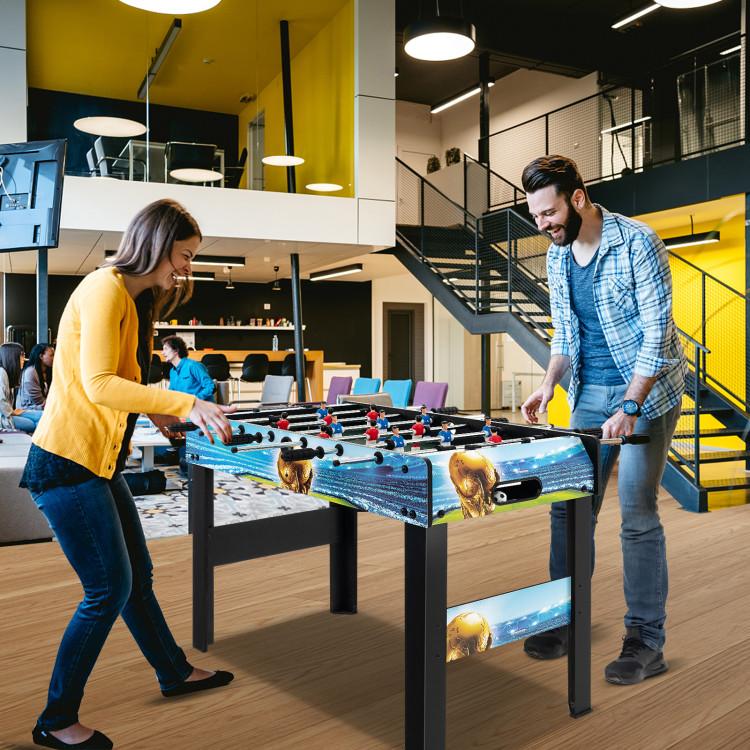 Game Room |  37 Inch Mini Foosball Table with Score Keeper and Removable Legs Black + Blue Furniture Black + Blue