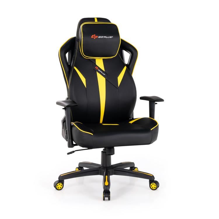 Gaming Chairs |  Ergonomic Gaming Chair with Adjustable Height and Reclining Backrest Yellow Gaming Chairs Gaming Chairs