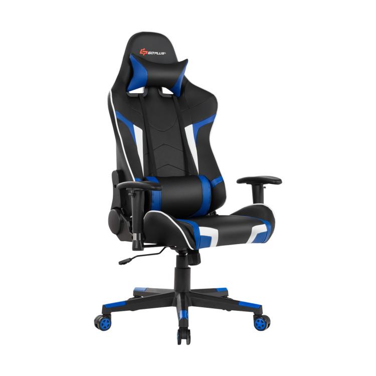 Gaming Chairs |  Reclining Swivel Massage Gaming Chair with Lumbar Support Blue Gaming Chairs Blue