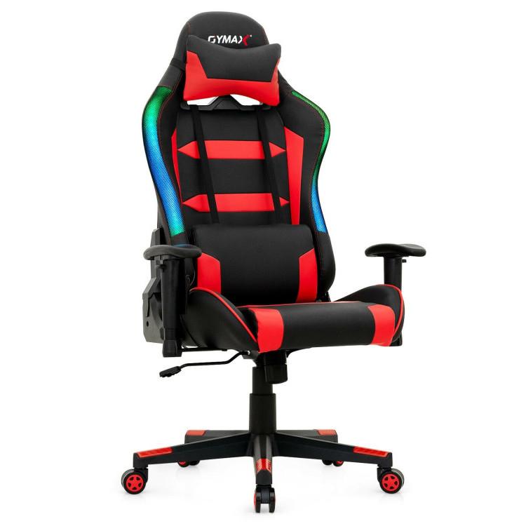 Gaming Chairs |  RGB Gaming Chair with LED Lights and Remote Red Home Office Gaming Chairs