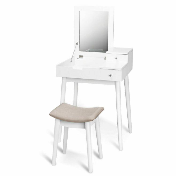 Makeup Vanities |  Vanity Dressing Table Set Flip Mirror Desk Furniture Stool Bedroom Makeup Vanities