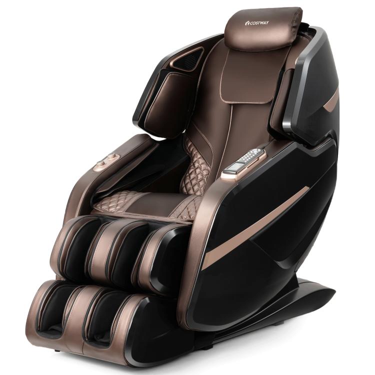 Massage Chairs |  Enjoyment 23-3D Double SL-Track Electric Full Body Zero Gravity Massage Chair with Heat Roller Brown Living Room Brown