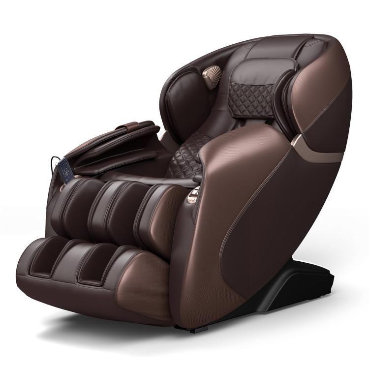 Massage Chairs |  Relaxe Zero Gravity Shiatsu Massage Chair with Heating (SL-Track) Brown Living Room Brown