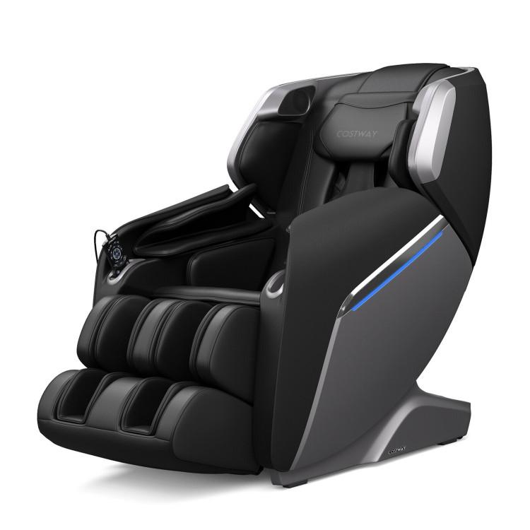 Massage Chairs |  Therapy 08-Full Body Zero Gravity Massage Chair with SL Track Voice Control Heat Black Living Room Black