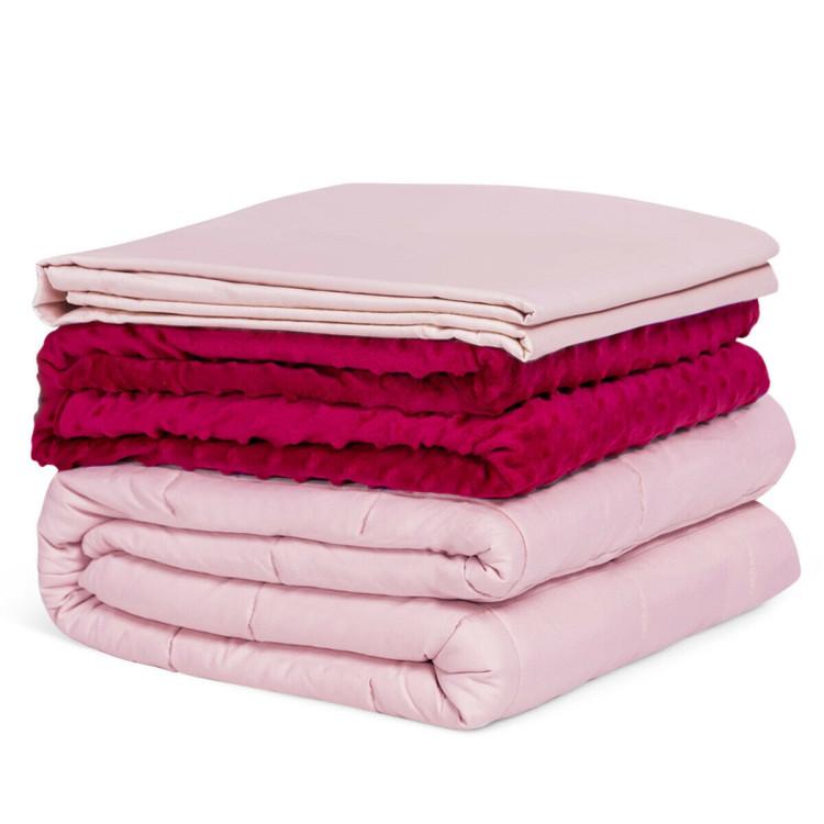 Mattresses |  10 lbs 3 Pieces Heavy Weighted Duvet Blanket Pink Bedroom Mattresses