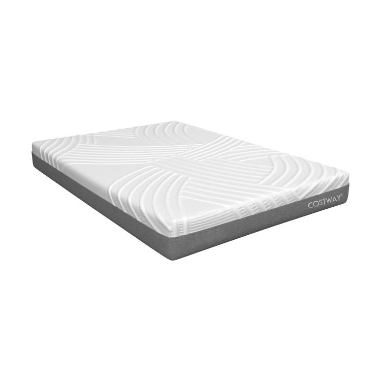 Mattresses |  75L x 54W x 8H Memory Foam Mattress with Jacquard Fabric Cover White, Gray Bedroom Mattresses