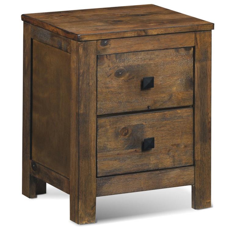 Nightstands |  Wooden Multipurpose Nightstand with 2 Storage Sliding Drawers Natural Bedroom Natural