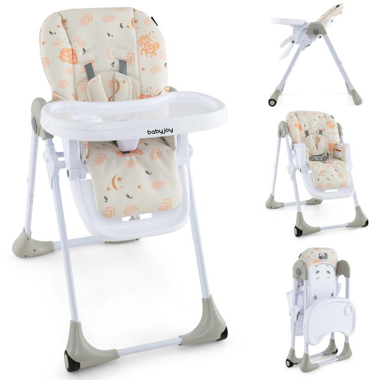 Nursery Furniture |  3-In-1 Convertible Baby High Chair with 7 Heights and Double Food Tray White Furniture Nursery Furniture