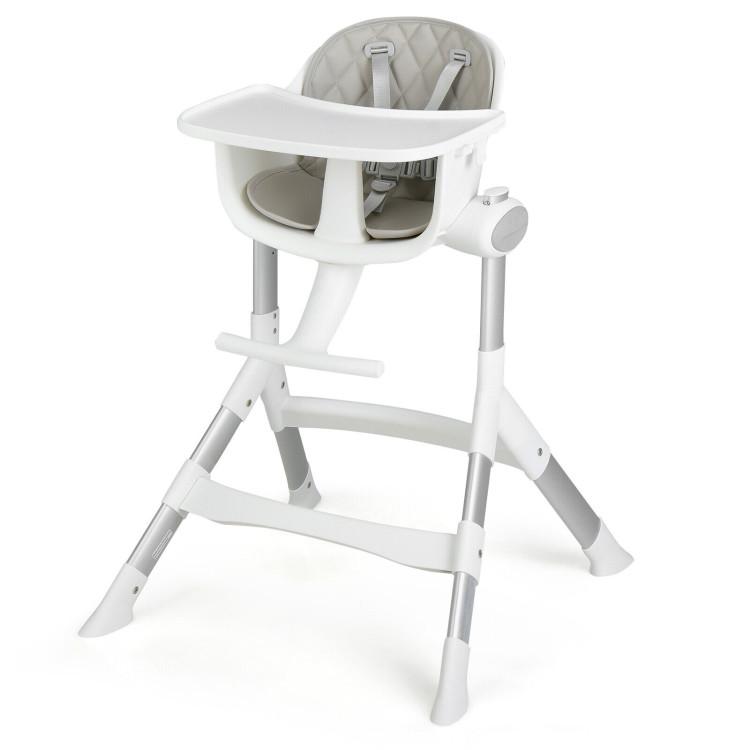 Nursery Furniture |  4-in-1 Convertible Baby High Chair with Aluminum Frame Gray Furniture Gray