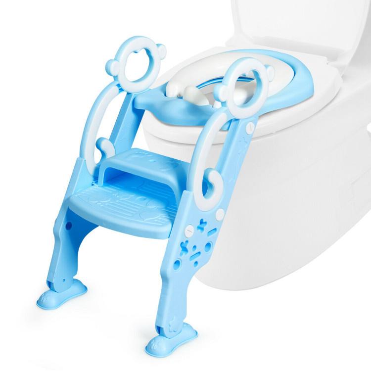 Nursery Furniture |  Adjustable Foldable Toddler Toilet Training Seat Chair Blue Furniture Blue