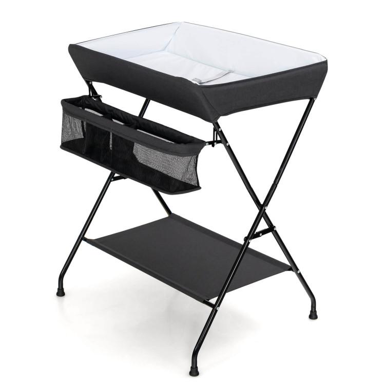 Nursery Furniture |  Baby Storage Foldable Diaper Changing Table Black Furniture Black