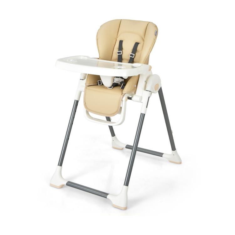 Nursery Furniture |  Foldable Baby High Chair with Double Removable Trays Beige Furniture Beige