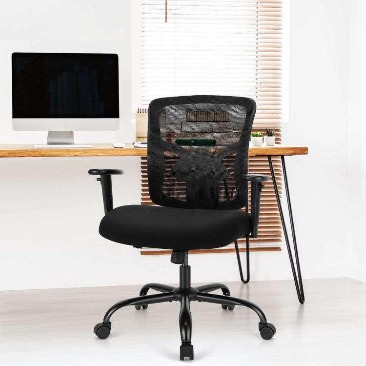 Office Chairs |  400LBS Mesh Big and Tall Office Chair Swivel Task Chair Black Home Office Black