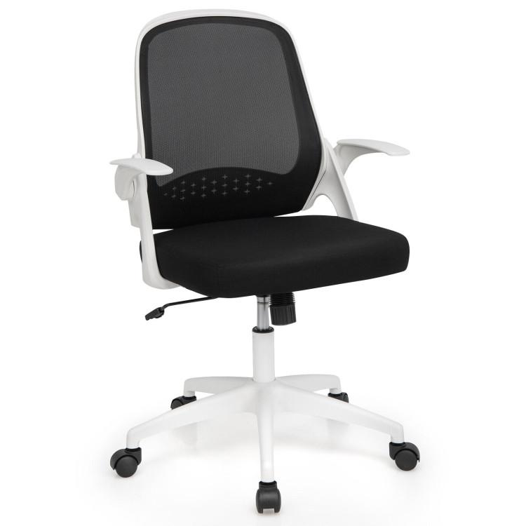 Office Chairs |  Adjustable Mesh Office Chair Rolling Computer Desk Chair with Flip-up Armrest White Home Office Office Chairs