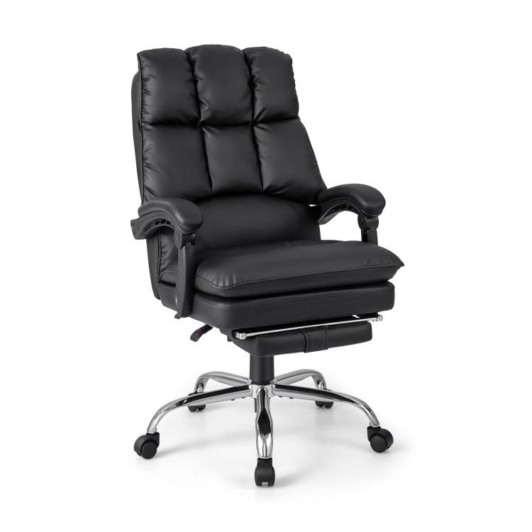 Office Chairs |  Ergonomic Adjustable Swivel Office Chair with Retractable Footrest Black Home Office Black