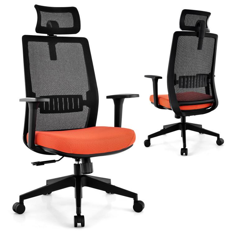 Office Chairs |  Ergonomic Office Chair with Lumbar Support and Adjustable Headrest Black Home Office Black