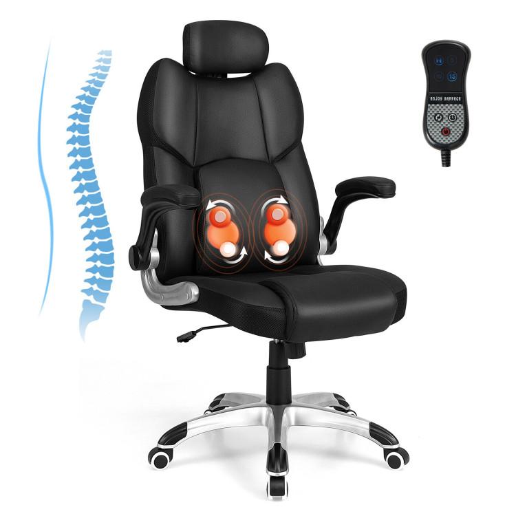 Office Chairs |  Kneading Massage Office Chair with Adjustable Headrest Black Home Office Black