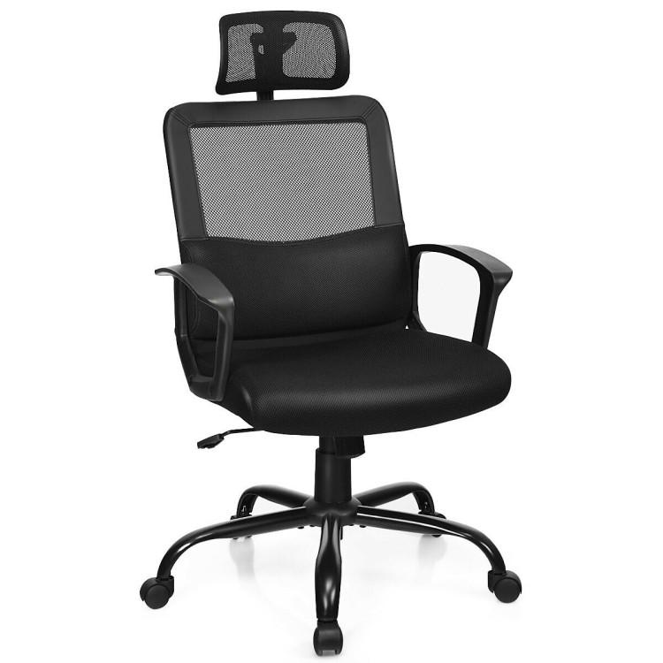 Office Chairs |  Mesh Office Chair High Back Ergonomic Swivel Chair Black Home Office Black