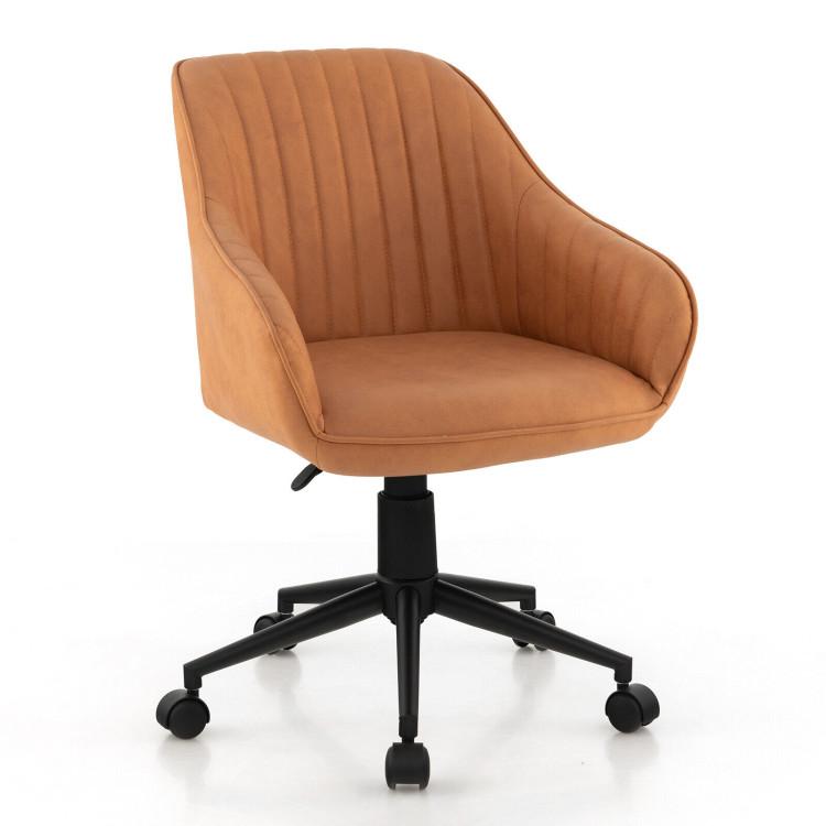 Office Chairs |  Modern Home Office Chair with Curved Backrest and Comfortable Armrests Brown Home Office Brown