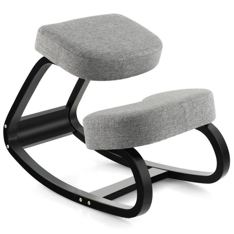 Office Chairs |  Rocking Ergonomic Kneeling Chair with Padded Cushion for Home Office Gray Home Office Gray