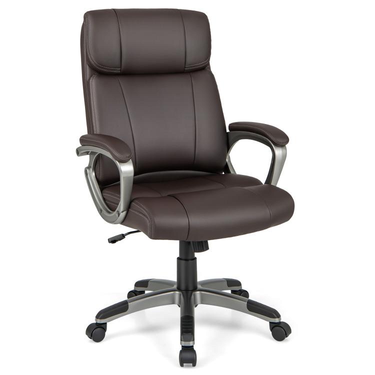 Office Chairs |  Swivel Ergonomic Office Chair Computer Desk Chair with Wheels Brown Home Office Brown