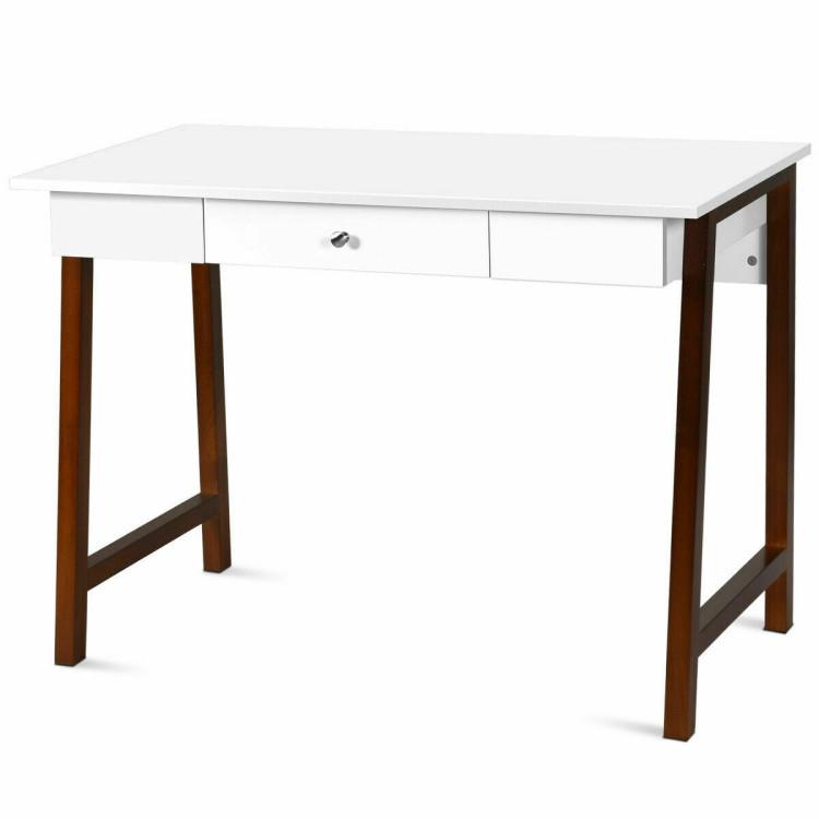 Office Desks |  Computer Desk Laptop PC Writing Table with Storage Drawers Walnut Home Office Office Desks