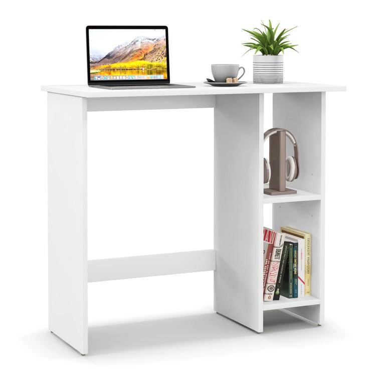 Office Desks |  Small Computer Desk with Storage and Adjustable Shelf White Home Office Office Desks