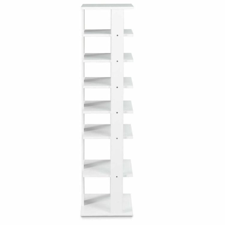 Shoe Racks & Storage Benches |  7-Tiers Vertical Wooden Space Saving Shoe Rack for Front Door White Entrywaym Shoe Racks & Storage Benches