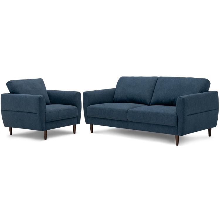 Sofas & Loveseats |  2 Pieces Upholstered Sofa Set with Removable Cushion Covers Navy Living Room Navy