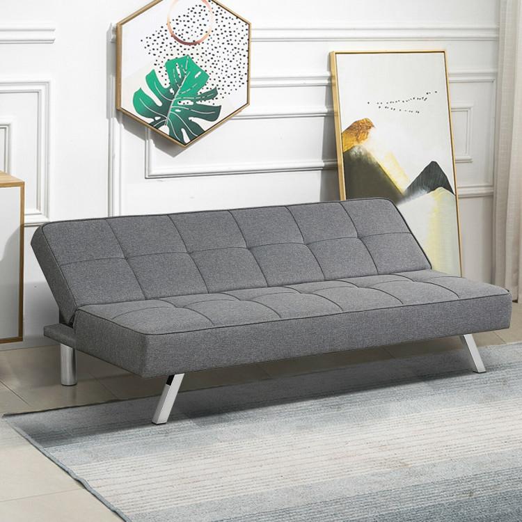 Sofas & Loveseats |  3-Seat Convertible Sofa Bed with High-Density Sponge for Living Room Grey Living Room Grey