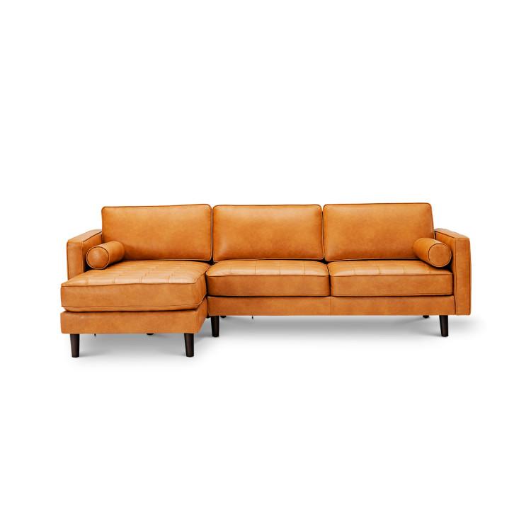 Sofas & Loveseats |  3-Seat L-Shaped Sectional Sofa Couch for Living Room Orange Living Room Orange