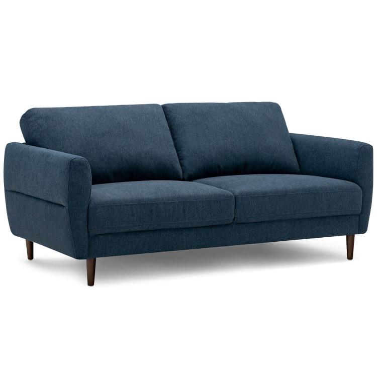 Sofas & Loveseats |  72 Inch Small Fabric Loveseat Sofa Couch with Wood Legs Navy Living Room Navy