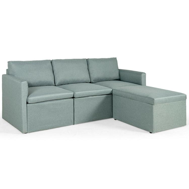 Sofas & Loveseats |  Convertible L-Shaped Sectional Sofa Couch with Reversible Chaise Green Living Room Green